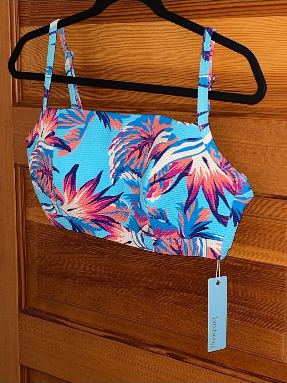 CLOSET CLOSEOUT SALE - Birdsong Tropical Print Bikini Bralette Top - NWT - 34G